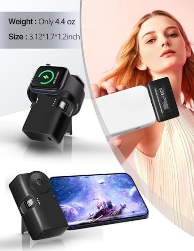 Compact 20 W Mini Fast Charging Power Bank for Apple Devices and Samsung – 5000 m Ah Travel-Ready USB-C Power Bank with Foldable Design for Enhanced Portability and Speed – Perfect for i Phone 15 Series and Apple Watch Users Seeking Reliable On-the-Go Charging Solutions