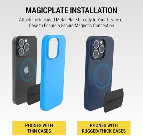 Scosche MAG12 V-XCES0 Universal Magnetic Car Phone Holder with USB Charger – Effortless Hands-Free Mounting for i Phone, i Pad, and All Smartphones – Durable Cigarette Lighter Design for Safe Navigation and Charging on the Go