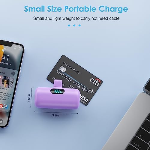 Compact Pink Portable Charger for i Phone – 5000 m Ah PD Fast Charging Power Bank, Lightweight Mini Battery Pack Compatible with i Phone 14/14 Pro Max/13/13 Pro/12 Pro/11/XS/XR/X/8/7/6 – Stylish and Versatile Backup Solution for On-the-Go Power