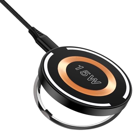 15 W Ultra-Fast Magnetic Wireless Charger for Samsung Galaxy and i Phone – High-Speed Charging Pad Compatible with S25 Ultra, S24, S23, Pixel 9 & i Phone 16 Pro Max – Sleek Design with Safety Features for Home and Office Use