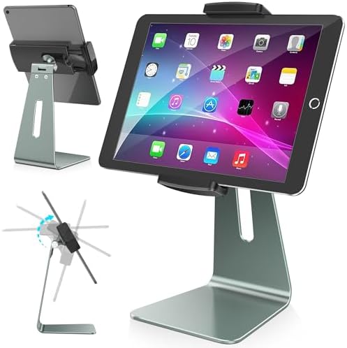 Transform Your Digital Experience with the Above TEK Premium Adjustable Aluminum Tablet Stand – Versatile Kiosk Holder for 7-13 Inch Devices like i Pad Pro and Galaxy Tab – Sleek Design Perfect for Home, Office, and Retail Environments with Superior Stability and Ergonomic Viewing Angles