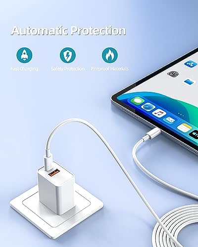 20 W USB-C Fast Charger for Air Pods Pro 2 (2023) – Dual Port Power Adapter with 6.6 ft Cable for Swift Charging and Enhanced Compatibility – Zouxan Power Accessory for Ultimate Convenience and Durability