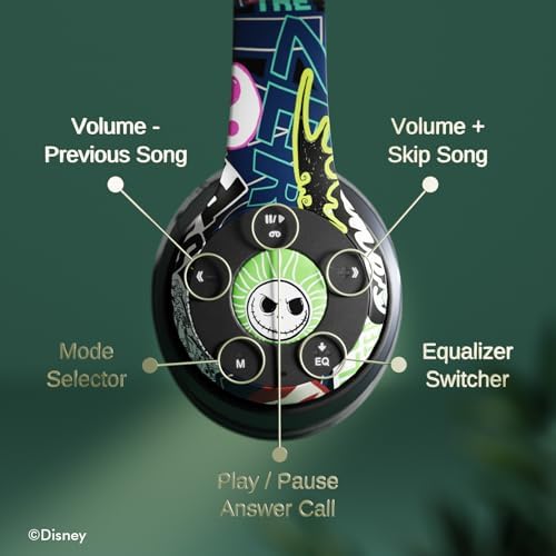 Magical Sally & Friends Bluetooth Headphones – Wireless Over-Ear Design for Kids & Adults – IJOY Nightmare Before Christmas Headset with Built-in Microphone – Exceptional Sound Quality & Universal Device Compatibility for Unmatched Audio Experience