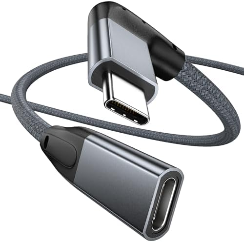 Effortlessly Enhance Your Connectivity with Use Bean 0.6 FT Right Angle USB C Extension Cable 2-Pack – 90-Degree Gen2 20 Gbps Fast Data Transfer for i Phone 16/15, Mac Book, i Pad Pro/Air, Galaxy S25/S24 – Perfect for Tight Spaces and Seamless Charging Solutions