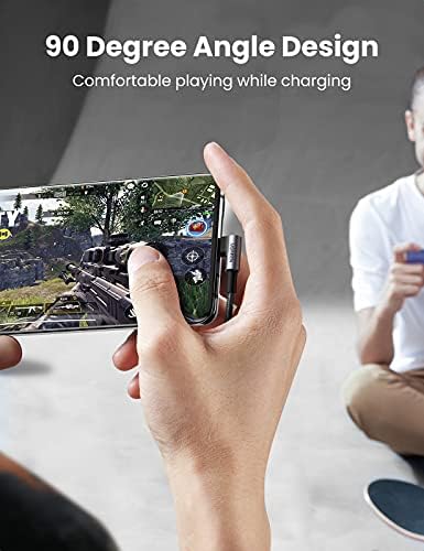 UGREEN 10 FT Right Angle USB C Cable – 90 Degree Type C Cord for i Phone 16/16 Plus/16 Pro/16 Pro Max, Galaxy S24/S23/S10/S10+, i Pad mini 6/Air 5, Pixel 8/7 – Fast Charging & Data Transfer with Durable Braided Nylon Design for Ultimate Convenience