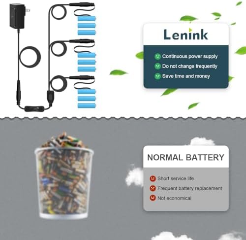 Lenink Smart AC Power Supply Adapter Kit – Effortless AA Battery Replacement with On/Off Switch for Sustainable Energy Solutions and Cost Efficiency in Battery-Operated Devices