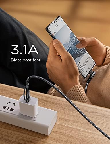 AINOPE 6.6 FT USB C Right Angle Charging Cable with USB to USB C Adapter – 60 W Fast Charging for i Phone 16, 15 Pro, i Pad & Samsung Devices – Enhanced Compatibility & Convenient Access for Gaming and Multitasking