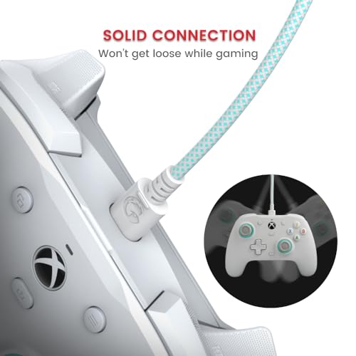 Game Sir USB-C Gaming Cable for G7 SE, G7 & T4 Kaleid Controllers – 3-Meter High-Speed Nylon Braided Cable, Stylish White & Cyan Design, Lightweight & Durable for Ultimate Gaming Connectivity
