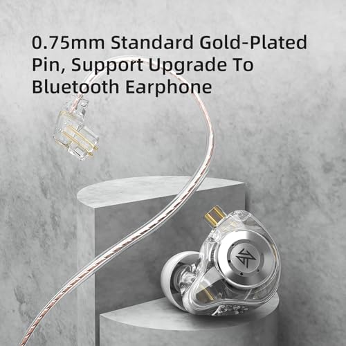 FEDAI KZ EDX Pro Wired In-Ear Headphones – Dual Dynamic Driver Hi-Fi Stereo Gaming Earbuds with Noise Cancelling Mic for Musicians and Audiophiles – Superior Sound Quality and Comfort for Extended Listening Sessions