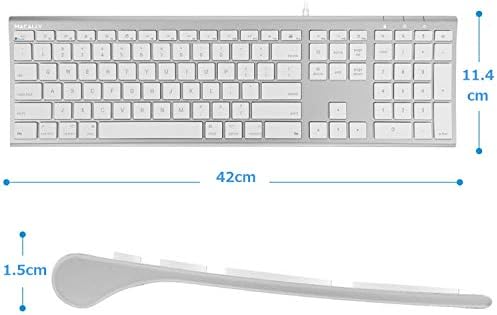 Transform Your Workspace with the Macally Slim USB Wired Keyboard – Perfect for Mac & Windows Users, Featuring 110 Scissor Switch Keys and Numeric Keypad for Ultimate Efficiency! Enjoy Seamless Typing with 20 Custom Shortcuts and Hassle-Free USB Plug-and-Play Setup – Ideal for Professionals and Everyday Tasks!
