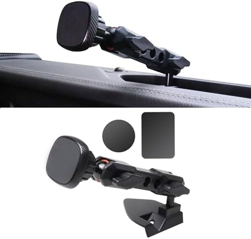2024-2025 Jeep Wrangler JL Magnetic Phone Mount – Adjustable 360° Dashboard Cradle for Secure Navigation and Hands-Free Use – Sleek Black Finish for Enhanced Interior Style – Quick Installation for Optimal Driving Safety and Convenience