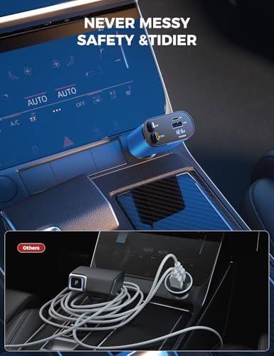 Introducing the SUPERONE 4-in-1 Retractable Fast Car Charger: Ultimate On-the-Go Charging Solution for i Phone, Galaxy & Pixel Devices – Featuring 2.6 ft Tangle-Free Cord, Enhanced USB C & Apple Compatibility, and Sleek Design for Effortless Portability. Experience lightning-fast charging to keep your devices powered during road trips or daily commutes, ensuring you’re always connected. This innovative retractable charger is engineered for maximum efficiency, accommodating a wide range of smartphones including i Phone 16, 15/15 Pro Max, 14, 13, 12, 11 and popular Galaxy and Pixel models. With its compact construction and high-quality materials, this charger not only enhances your charging experience but also withstands everyday wear and tear. Elevate your mobile charging with the SUPERONE car charger – where convenience meets cutting-edge technology for busy professionals and families on the move.