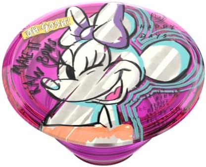 Minnie & Daisy Pop Socket Phone Grip with Versatile Kickstand – Stylish Adhesive Cell Phone Holder for One-Handed Use – Universal Compatibility with i Phone, Samsung & More – Swappable Design for Customization and Wireless Charging Friendly – Anti-Drop Technology for Enhanced Security – Perfect for On-the-Go Users