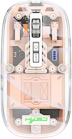 Sleek A.JAZZ Wireless Bluetooth 5.1 & 2.4 G Mini Mouse – Lightweight, Rechargeable, and Silent for Ultimate Focus in Office, PC, Mac, and i Pad Use – Stylish Transparent Design with Nano USB-C Receiver for Enhanced Compatibility and Performance