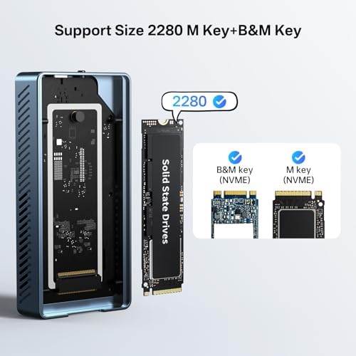 Experience Lightning-Fast Storage with ACASIS 40 Gbps M.2 NVMe SSD Enclosure – Thunderbolt 4/3 & USB4 Compatible, Tool-Free Setup for M-Key B+M SSDs (2280/2260/2242/2230) – Perfect for Video Editing, Gaming, and Large File Transfers – Durable Design for Optimal Heat Dissipation & Long-Lasting Performance – Elevate Your Device with High-Speed Data Transfer and Enhanced Compatibility