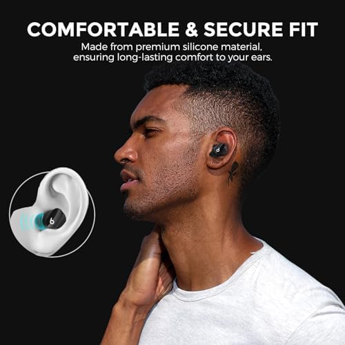 Aha Style Silicone Ear Hooks for Beats Studio Buds 2021 – 3 Pairs of Anti-Slip Covers for Ultimate Comfort and Secure Fit – Perfect for Running and Active Lifestyles – Classic Black Earbud Accessories Enhancing Audio Experience Without Charging Case Compatibility