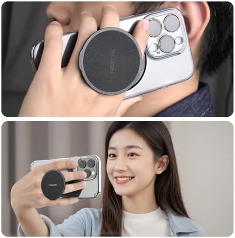 Enhance Your Smartphone Experience with Nillkin Mag Safe Phone Grip Ring Holder – Removable Magnetic Stand for i Phone 16/15/14/13/12 & Select Samsung Models – Black – Ultimate Grip Stability and Versatile 360-Degree Viewing Angle – Sleek Design, Easy Installation, and Residue-Free Removal