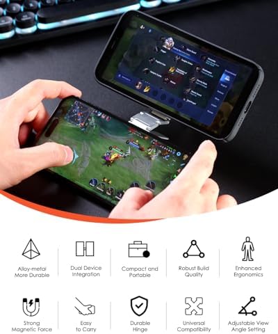 Twins Carry: Magnetic Dual-Phone Holder for iPhone & Android | Lightweight Solution for Professionals, Travelers & Gamers | Manage 2 Mobile Phones for Work, Personal Use (Black, General) – Enhanced Compatibility and Speed