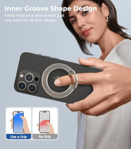 Chic Glitter Magnetic Phone Ring Holder for Mag Safe – Stylish Finger Grip Stand for i Phone, Kindle & Smartphones, Enhanced Stability with Versatile Compatibility for Pop Sockets – Elevate Your Daily Mobile Experience with Glamour and Functionality