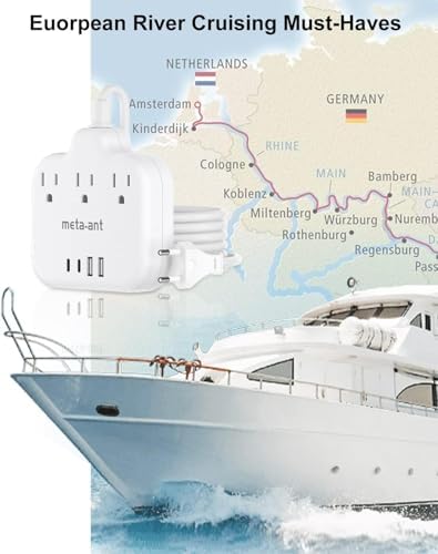 Ultimate Universal Travel Plug Adapter with PD30 W Fast Charging Hub – 3 Multi-Port Connectivity for International Travel, Featuring Dual USB-C & USB-A Outputs, 3 ft Extension Cord for Effortless Power in EU, US, UK, France & Spain – Perfect Solution for Global Adventurers Seeking Reliable Charging Options