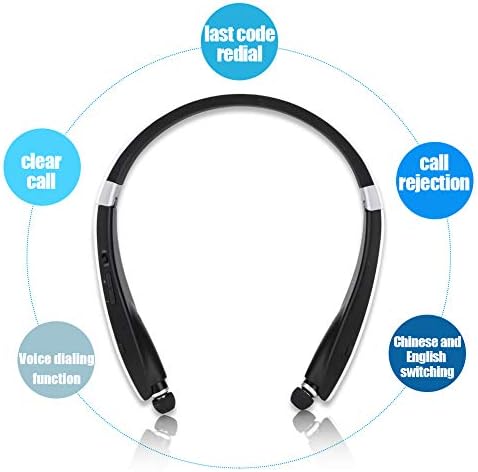 SX-991 Bluetooth Neck Hanging Headphones – Foldable Sport Earbuds with Advanced Noise Cancelling, 300-Hour Standby, and Adjustable Fit for Active Lifestyles – Ideal for Workouts, Running, and Commutes – Enhanced Compatibility and Superior Sound Quality in Black