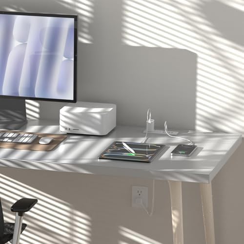 Recessed Power Strip with USB C PD Fast Charging – 30 W Flush Mount Desk Outlet for Space-Saving Convenience, 2 AC Outlets & 2 USB Ports, 6 ft Cord, Ultra Thin Flat Plug for Tidy Workspaces – Perfect for Home Offices and Multi-Device Charging Solutions