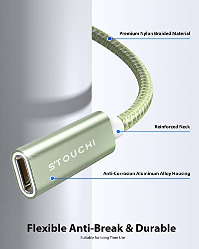 Stouchi 6.6 FT USB-C Extension Cable – Type C 3.1 Male to Female, Ultra-Fast Charging & Data Transfer for PSVR2, Galaxy S23, i Pad Mini/Pro, Mac Book Air M1/M2, and Mag Safe – Enhanced Connectivity & Durability for Gaming and Streaming