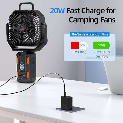 OGERY 20 W Fast Charging Adapter – Ultra-Lightweight Power Hub for OGERY F11 & F21 Camping Fans, Ideal for Outdoor Enthusiasts Seeking Reliable and Portable Energy Solutions