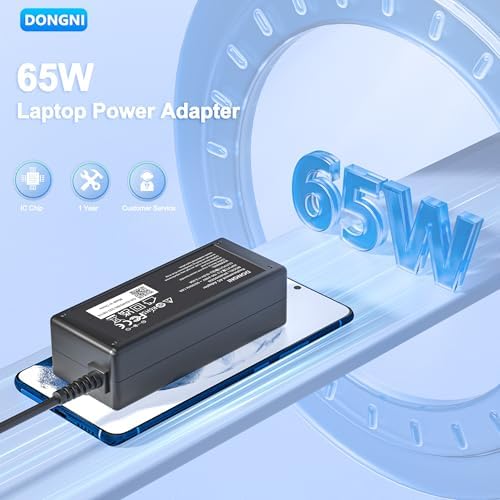 High-Performance 65 W AC Adapter Charger for HP Pavilion, Envy, Zbook & Spectre x360 – Fast Charging with Enhanced Compatibility and Safety Assurance – Ideal Replacement Power Cord for Reliable Laptop Performance – Blue Tip 4.5 x 3.0 mm Connector for Maximum Versatility