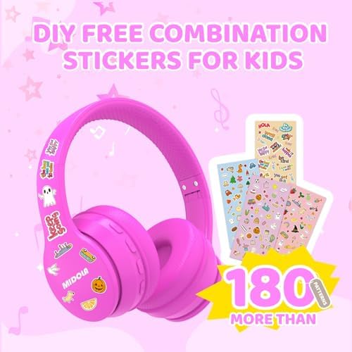 Experience Ultimate Sound Safety with MIDOLA Bluetooth 5.3 Over-Ear Headphones for Kids – Wireless Audio Bliss with Volume Control (85/110 d B), 60-Hour Playtime, and Foldable Design in Trendy Blue – Perfect for School, Travel, and Home Adventures!
