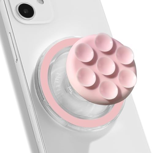Sleek Pink Magnetic Silicone Suction Cup Phone Mount – Effortless Hands-Free Support for Selfies & Videos, Durable Grip, One-Touch Operation, Lightweight & Versatile Design for All Phone Models