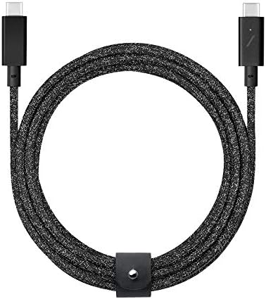 Native Union Type-C Belt Cable Pro – 8 ft Durable USB-C to USB-C Charging Cable with Leather Strap for i Phone 16, Mac Book Pro M2 – 240 W Fast Charge & Data Transfer Solution, Enhanced Resilience for Home & Office Use