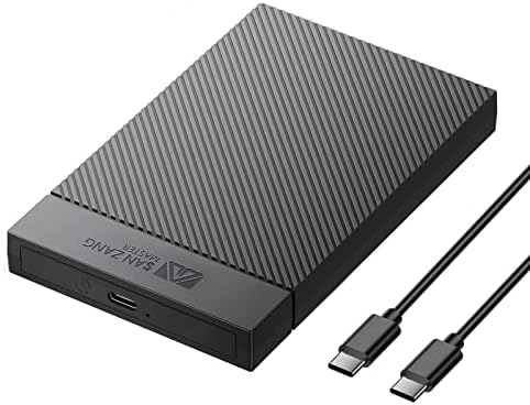 SAN ZANG MASTER 2.5 Inch High-Speed Hard Drive Enclosure – USB 3.1 Gen 1 to SATA III – 6 Gbps Data Transfer for 7-9.5 MM HDD/SSD – USB-C Compatibility – Optimized for Windows, PS4, Xbox – Enhanced UASP Trim Support – Sleek Black Design for Ultimate Data Security and Versatility