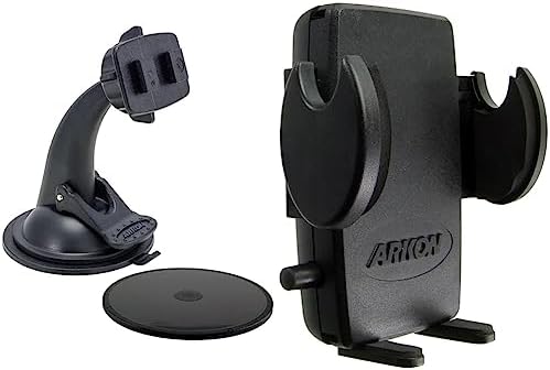 Ultimate ARKON Windshield Dashboard Sticky Suction Mount for Cars and Trucks | Versatile Tablet and Phone Holder with Dual-T Compatibility | Enhanced Stability and Easy Installation for Safe Navigation and Hands-Free Use