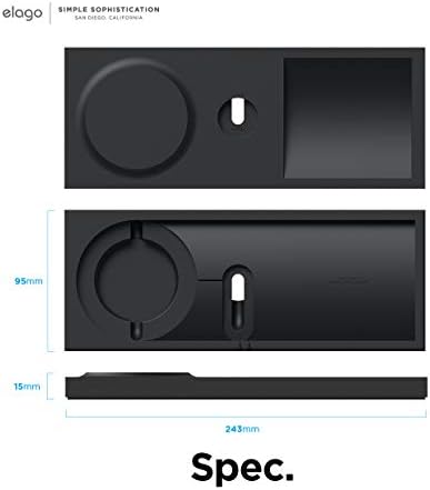 elago Dual Charging Tray for Mag Safe and Apple Watch – Stylish Jean Indigo Organizer for i Phone 16/15/14/13/12 & Air Pods – Compact Desk Solution for Enhanced Cable Management – Customizable Setup Without Charging Cable Included – Premium Quality for Modern Tech Enthusiasts