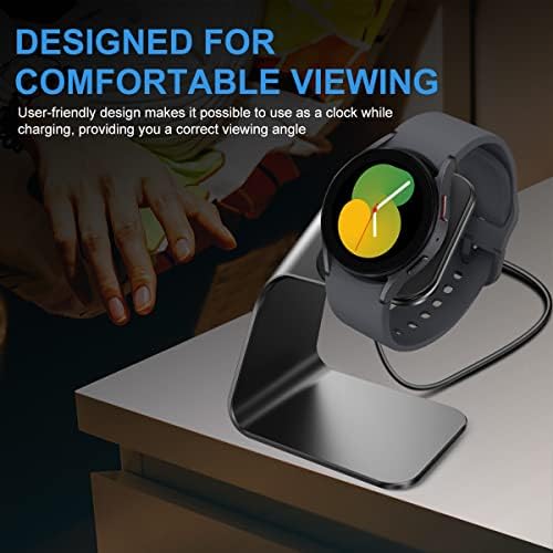 NANW Fast Charging Dock for Samsung Galaxy Watch Series 7, 6, 5 Pro, 4, 3 & Active 2 – Sleek USB Charger Stand with Enhanced Compatibility, Non-Slip Stability, and Portable Design for Effortless Power-Up and Smartwatch Organization
