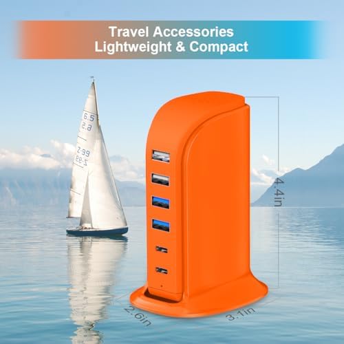 Elevate Your Charging Game with Upoy’s Ultimate USB Power Hub: Multi-Device Charging Station with 5 ft Extension Cord for i Phones, Tablets, and Earbuds – Fast, Efficient Power Adapter for Home and Office Use with Advanced Safety Features