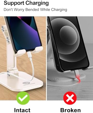Transform Your Workspace with the OCYCLONE Adjustable Phone Stand & Cable Organizer Set – Versatile Foldable Holder for 4.7″ to 13″ Devices, Personalized Viewing Heights, and Effortless Portability for Home and Office Efficiency