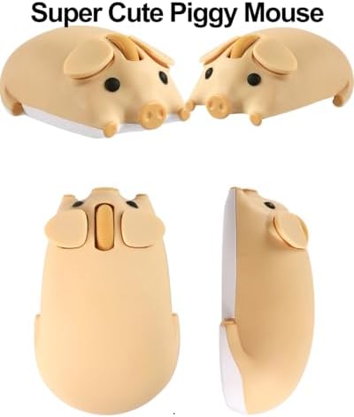 Cute Pig Design Wireless Mouse – Kawaii Bluetooth Dual Mode Silent Optical Mouse for PC, Laptop, and Tablet – Lightweight Portable Accessory for Kids, Students, and Office Use – Perfect Gift Idea for Adorable Tech Lovers