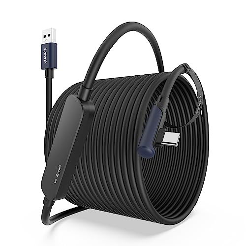 Syntech 16 FT Link Cable for Oculus Quest 3 & PCVR – High-Speed USB 3.0 to USB C Cable for Enhanced Gaming Experience – Compatible with Meta Quest 2, Pro, Pico 4 & More – Durable, Flexible Design for Seamless VR Connectivity