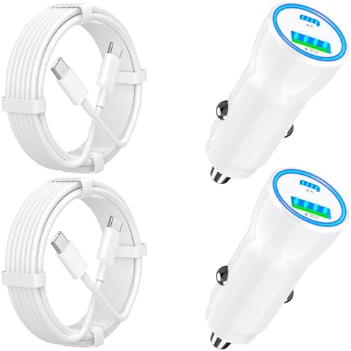 Rombica 105 W MFi Certified Dual USB-C & USB-A Fast Car Charger for i Phone 16 Pro Max – Ultimate Portable Power Solution with 6 FT Coiled Type-C Cable for Rapid Charging on the Go, Perfect for Road Trips and Daily Commuting