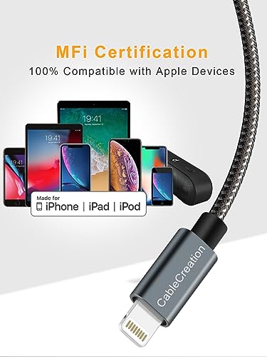 Compact 15 cm MFi Certified Lightning Charging Cable for i Phone & i Pad – Fast Charge Compatibility with i Phone 14/14 Pro Max/13/12/12 Pro/11/X/XR/8/8 Plus/7/6 S/6/SE – Durable & Travel-Friendly USB to Lightning Cable for On-the-Go Power Solutions – Premium Quality Design for Enhanced Performance and Reliability