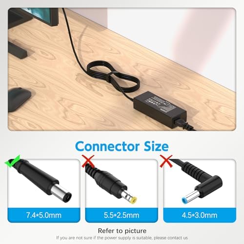 90 W HP All-in-One Desktop Power Cord – Reliable 19 V 4.74 A Charger for 18″ to 27″ Models, Enhanced Safety Features & Lightweight Design for Seamless Performance, Perfect for Students & Professionals, Compatible with HP Pavilion Series
