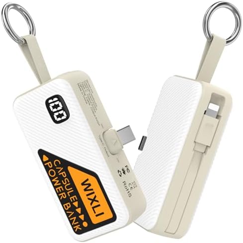 Compact 5000 m Ah USB-C Power Bank for i Phone 15 and 16 – Ultra-Lightweight Portable Charger with Built-in i OS Cable for Fast and Reliable Charging of Apple and Android Devices – Perfect for On-the-Go Power Solutions