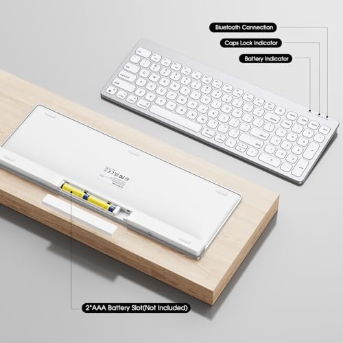Elevate Your Mac Experience with OMOTON Wireless Bluetooth Keyboard – Ergonomic Design & Numeric Keypad for Seamless Typing on Mac Book Pro/Air, i Mac, Mac Mini & More – Sleek Silver Finish for a Stylish Workspace