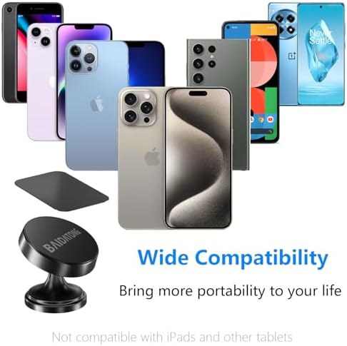 Magnetic Phone Holder Duo for Car – Premium Dashboard Mount with 4 Versatile Metal Plates for Universal Device Compatibility – Secure Hands-Free Operation for Navigation and Communication – 360-Degree Adjustable Viewing Angles – Durable, Easy-to-Install Design Enhances Any Vehicle Interior – Upgrade Your Driving Safety and Convenience with Sleek Style