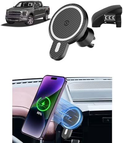 Ford F-150 2021-2024 Premium Air Vent Phone Mount with 15 W Fast Wireless Charger – 360° Rotating Magnetic Holder for Hands-Free Navigation & Enhanced Safety – Essential Car Accessory for Modern Drivers