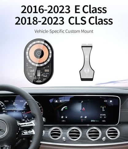 Elevate Your Mercedes Benz E Class (2016-2023) & CLS Class (2018-2023) Driving Experience with the Premium Wireless Charging Phone Holder – Featuring 360° Rotation, Seamless Integration, and Mag Safe Compatibility for Optimal Navigation and Safety Enhancements