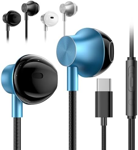 Transform Your Listening Experience with Premium USB C Earbuds – 3-Pack of Noise-Isolating Wired Headphones with Built-in Microphone for Effortless i Phone 15 & 16 Compatibility – Unleash Superior Sound Quality for Music, Calls, and Gaming Anywhere