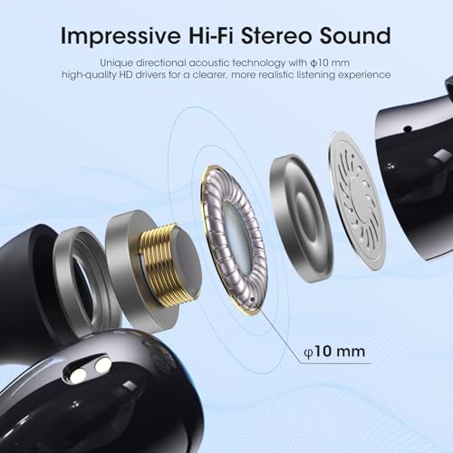 Elevate Your Active Lifestyle with Lightweight Open Ear Clip-On Wireless Earbuds – Featuring Bluetooth 5.4 for Rapid Connectivity, 44 Hours of Playtime, IP54 Waterproof Protection, and Integrated Microphone for Effortless Hands-Free Calls (Black)